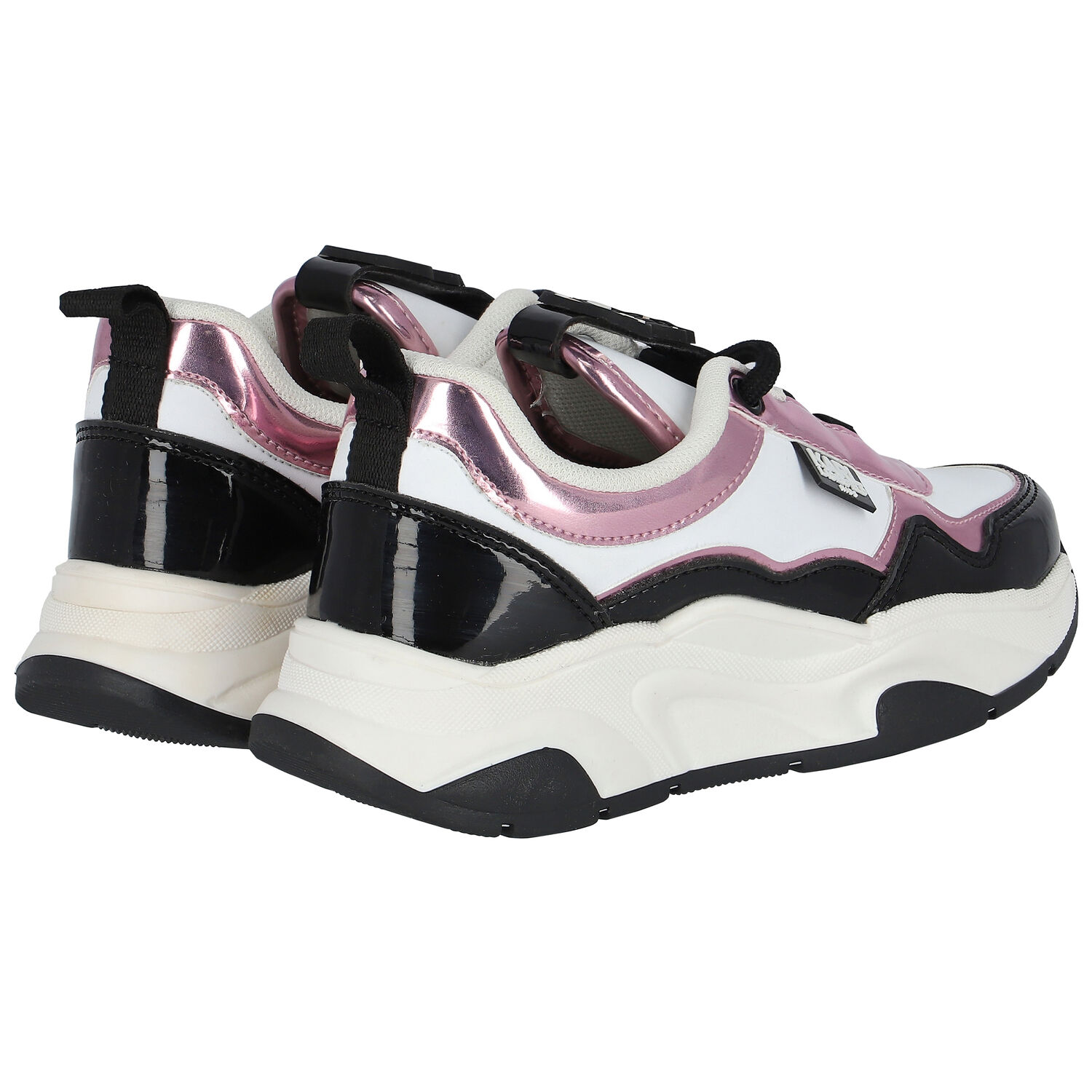 حذاء رياضي بالشعار باللون الأبيض للبنات, 1, hi-res