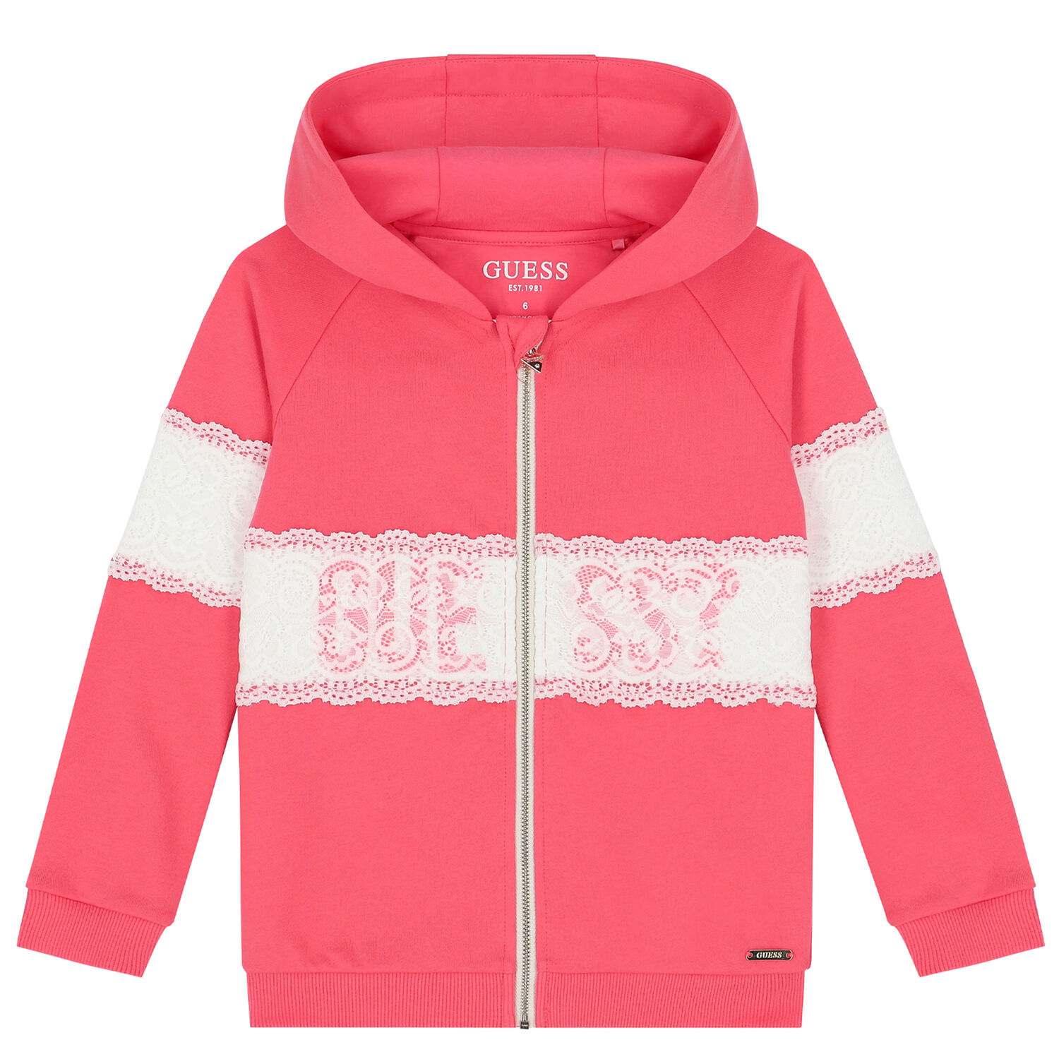 Girls Pink Logo Zip Up Top, 1, hi-res image number null