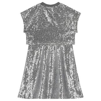 Girls Silver Sequin Dress