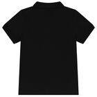 تيشيرت بولو أولاد بالشعار باللون الأسود, 2, hi-res