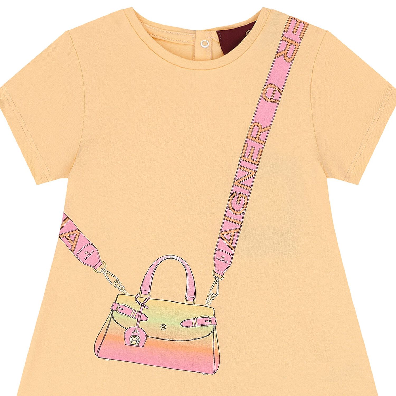 Younger Girls Orange Bag Dress, 2, hi-res