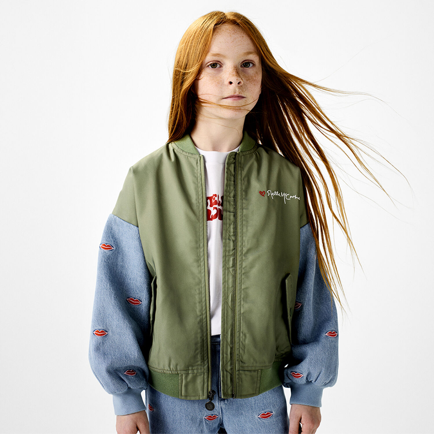 تيشيرت بنات بالشعار باللون الابيض , 1, hi-res