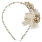 Girls Ivory Flower Headband, 1, hi-res