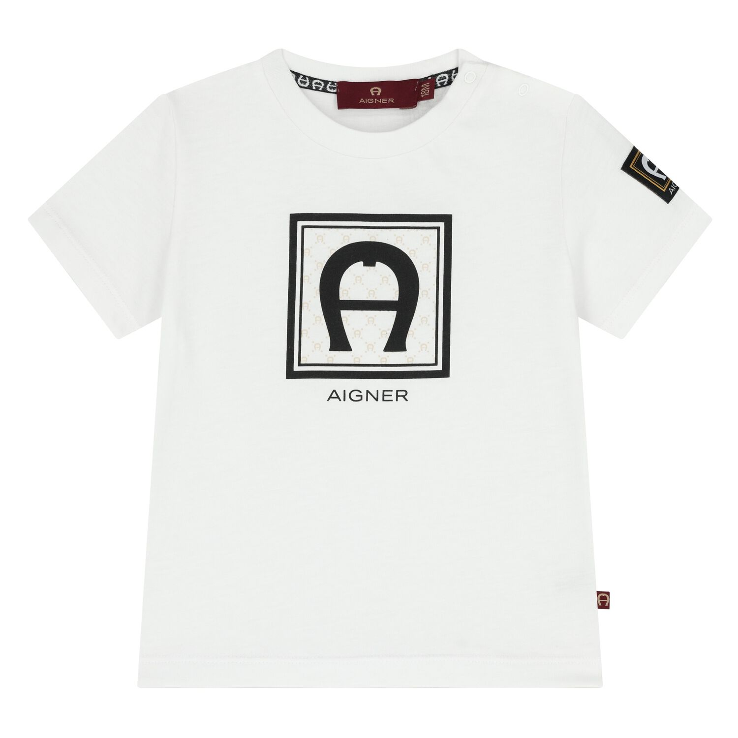 Younger Boys White Logo T-Shirt, 1, hi-res