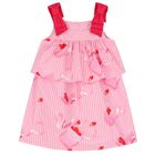 Girls Pink Striped Dress, 1, hi-res