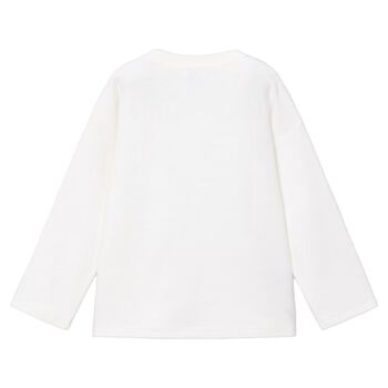 Boys White Dino Long Sleeve Top