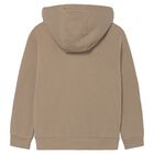 Boys Beige Hooded Zip Up Top, 2, hi-res
