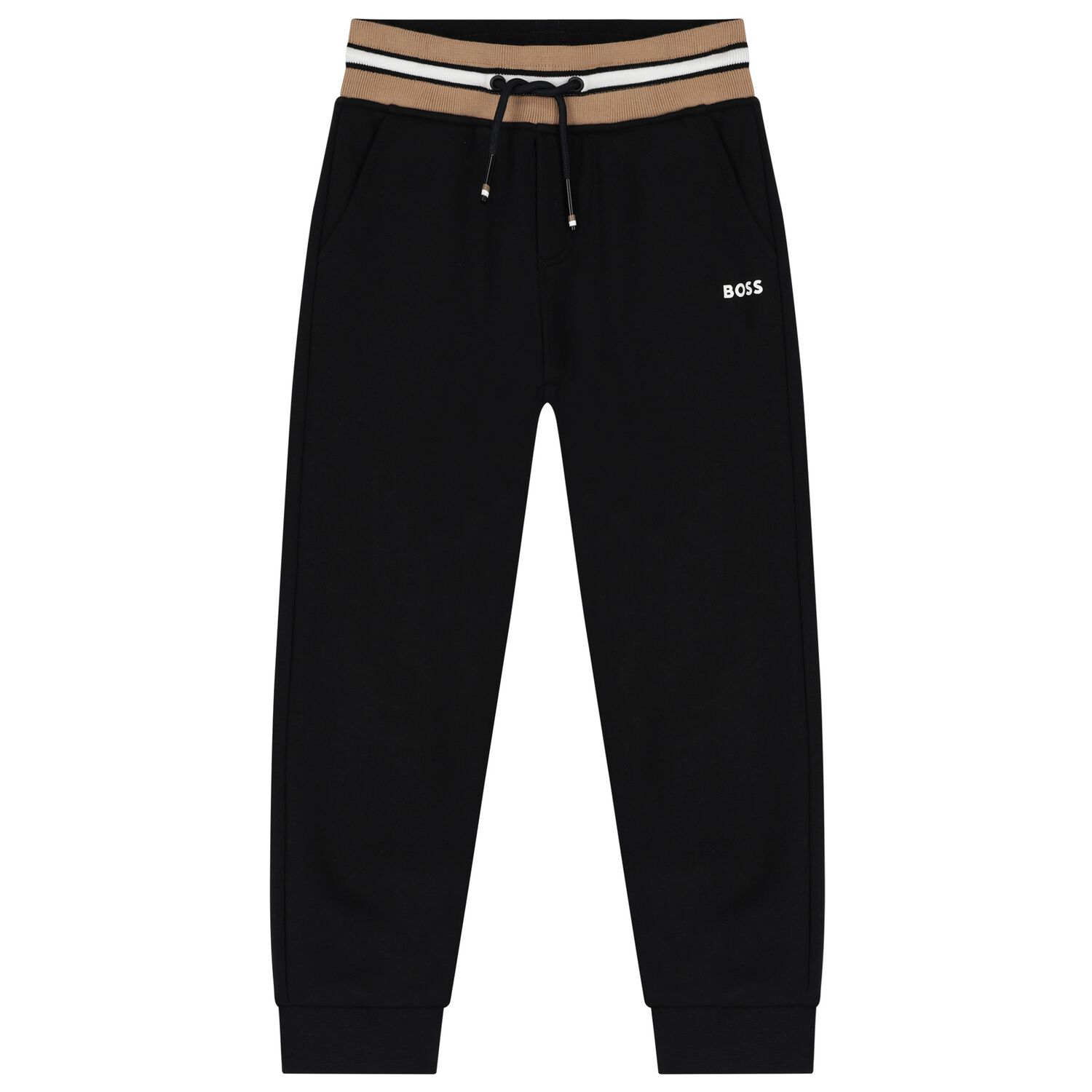 بنطلون أولاد رياضي بالشعار باللون الأسود, 1, hi-res image number null