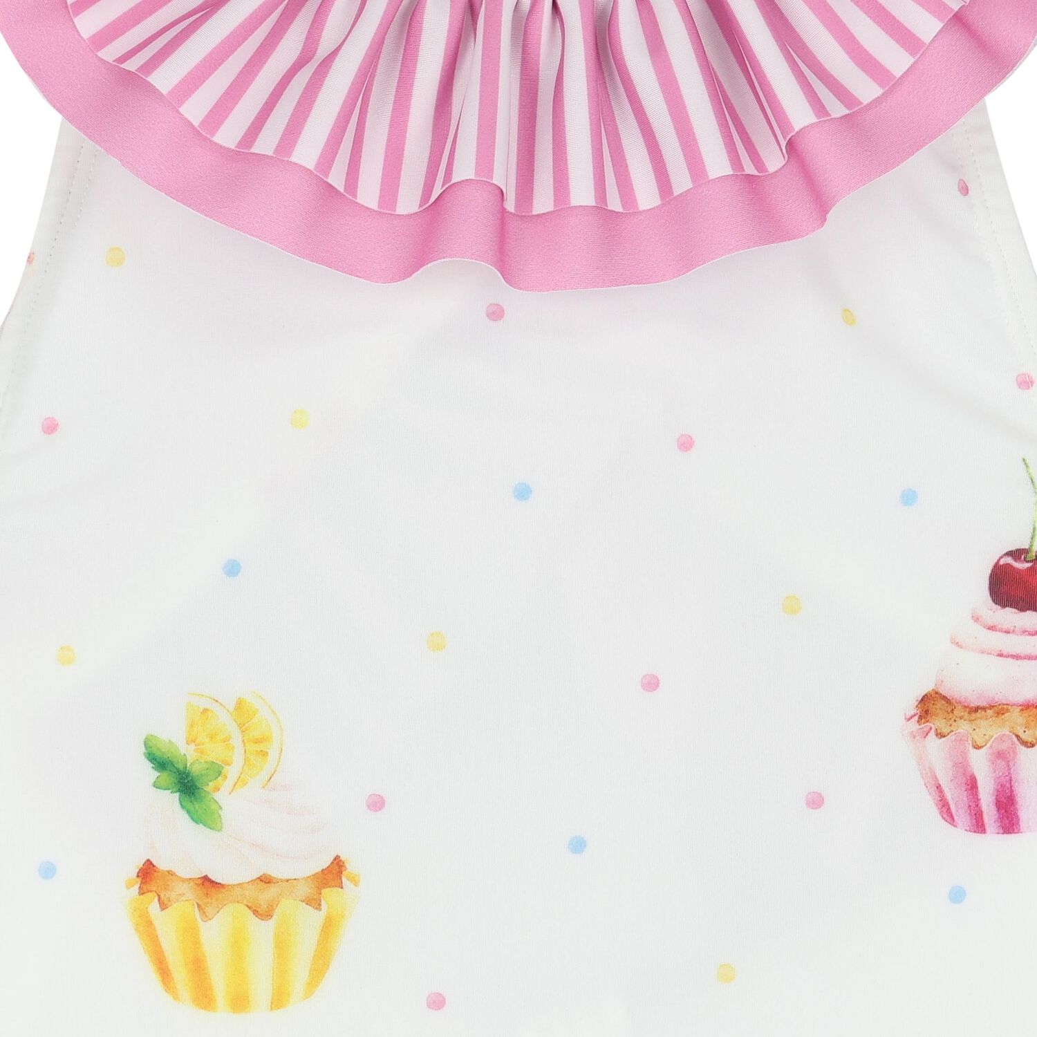Girls White & Pink Cupcake Swimsuit, 1, hi-res image number null