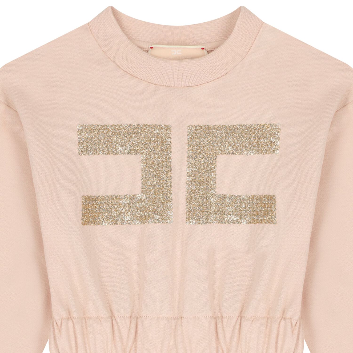 Girls Pink Logo Long Sleeve Dress, 1, hi-res