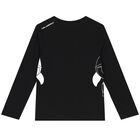 Boys Black Logo Long Sleeve Top, 1, hi-res