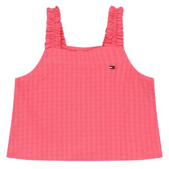 Girls Pink Sleeveless Logo Top