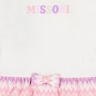 فستان متعرج  بالشعار باللونين الأبيض والوردي للبنات , 1, hi-res