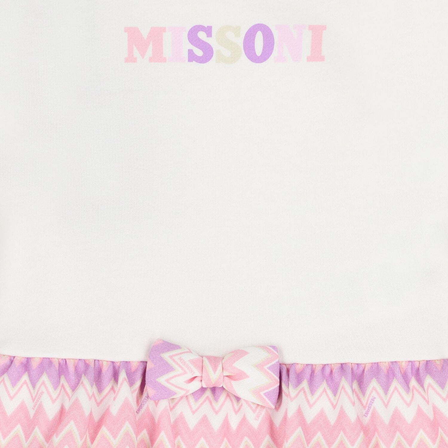 فستان متعرج  بالشعار باللونين الأبيض والوردي للبنات , 1, hi-res image number null