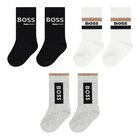 Baby Boys Multi-Colored Logo Socks ( 3-Pack ), 1, hi-res
