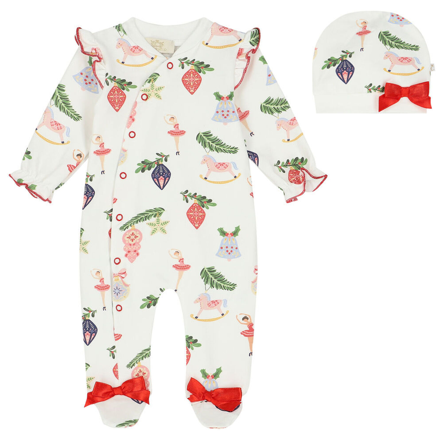 Baby Girls Ivory Babygrow Set, 1, hi-res