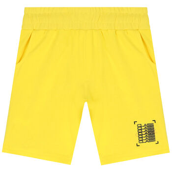 Boys Yellow & Gold Logo Shorts