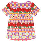 Girls Red & White Logo & Floral T-Shirt, 1, hi-res