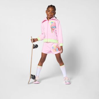 Girls Pink Ice Cream Zip-Up Top