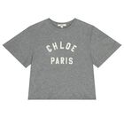 تيشيرت باللون الرمادي بشعار للبنات, 1, hi-res