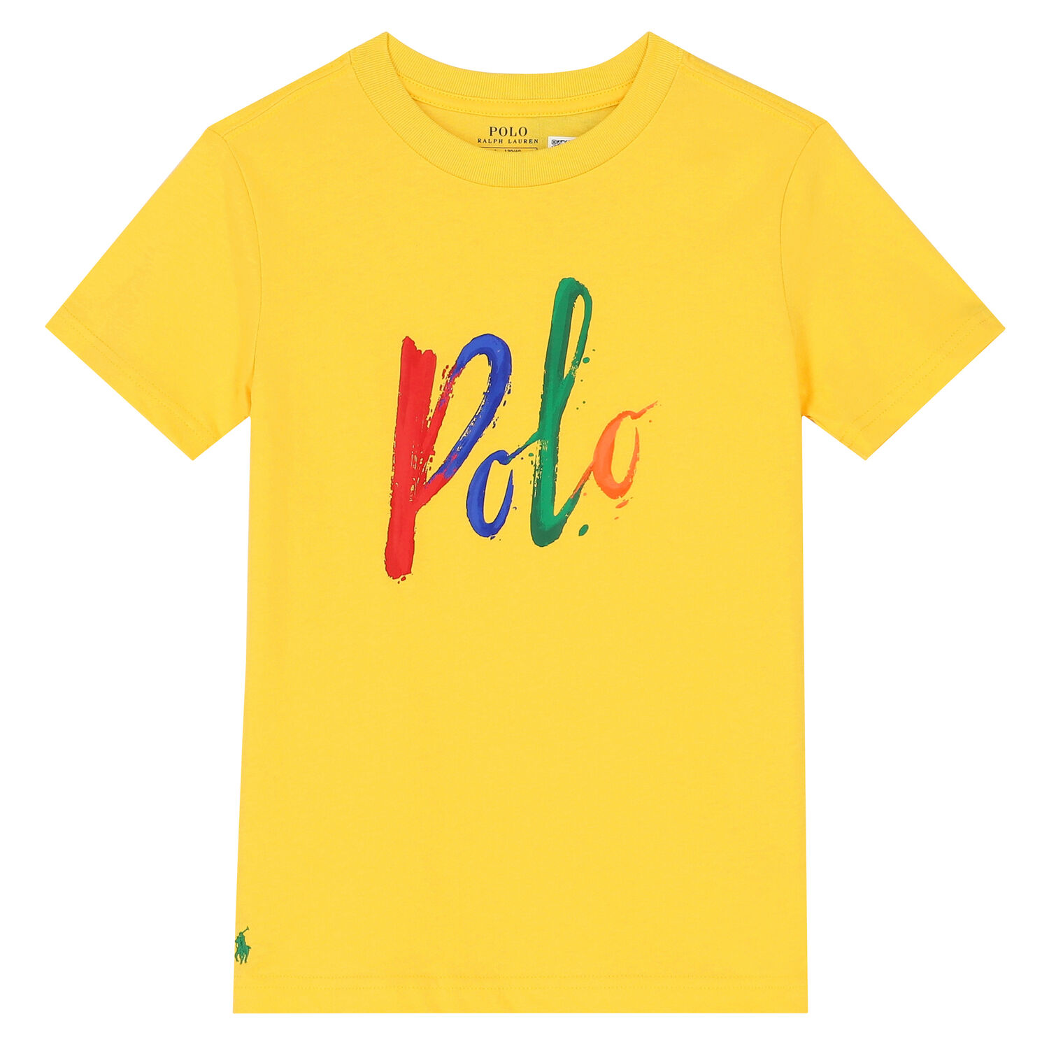 Boys Yellow Polo Logo T-Shirt, 1, hi-res