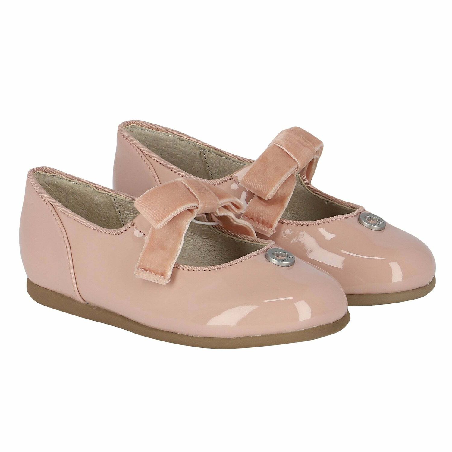Younger Girls Pink Logo Ballerina Shoes, 1, hi-res