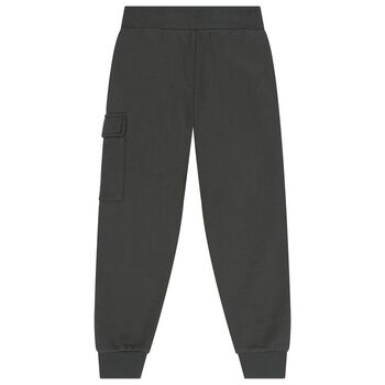 Boys Khaki Green Logo Joggers