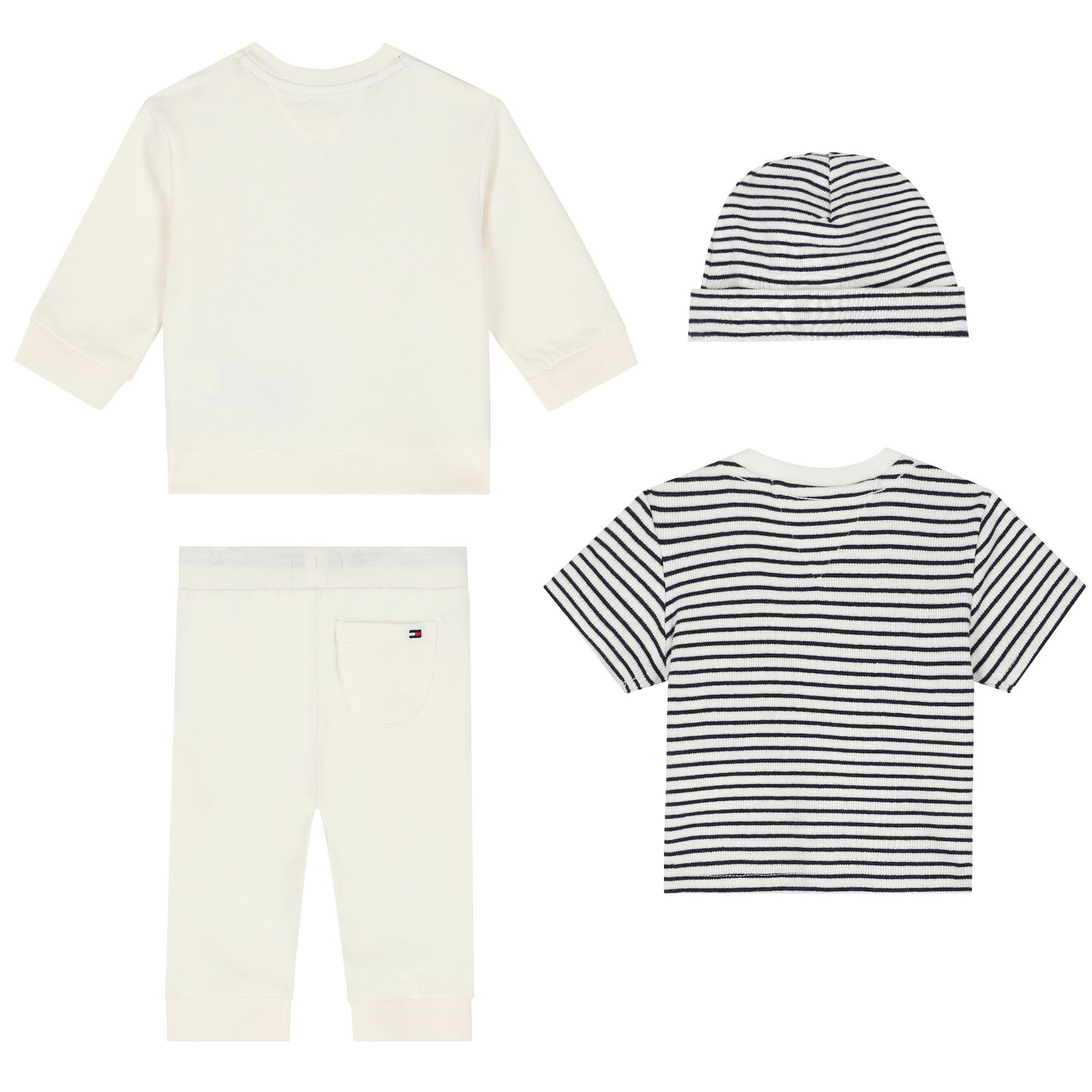 طقم هدية بالشعار باللون العاجى والابيض والكحلى (4 قطع), 1, hi-res