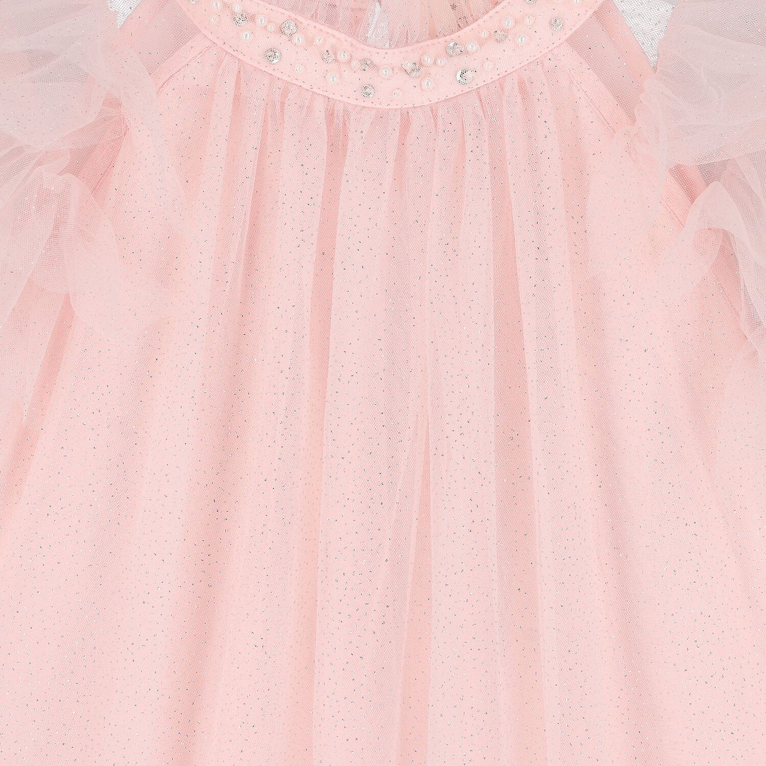 Girls Pink Embellished Tulle Dress, 1, hi-res