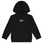 Boys Black Logo Hooded Top, 1, hi-res