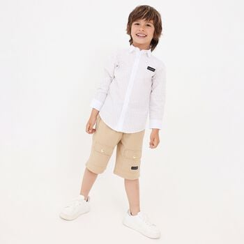 Boys White Logo Shirt