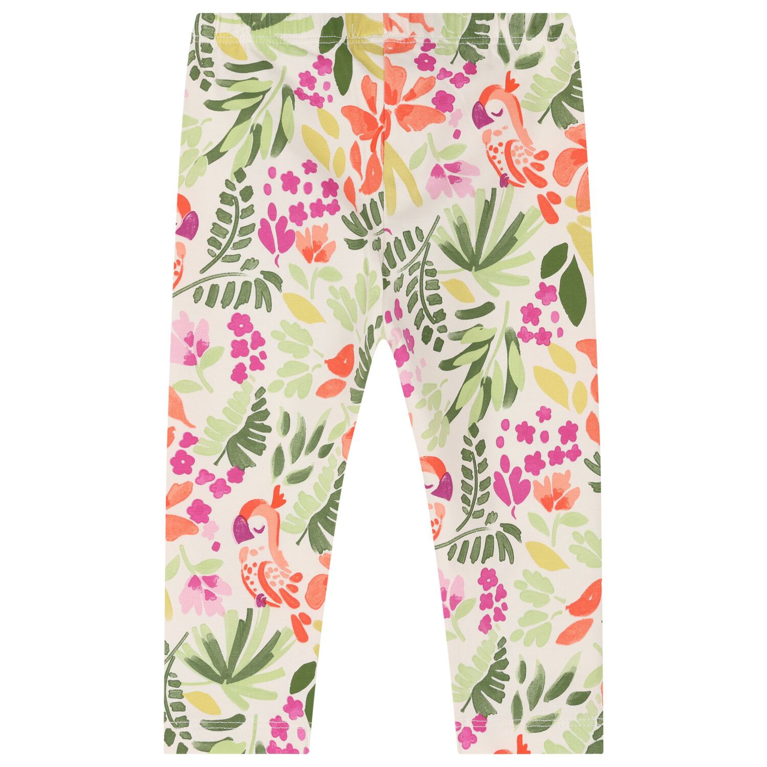 طقم ليجنز باللون البرتقالي والعاجي للبنات, 1, hi-res