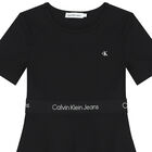 Girls Black Logo Dress, 1, hi-res