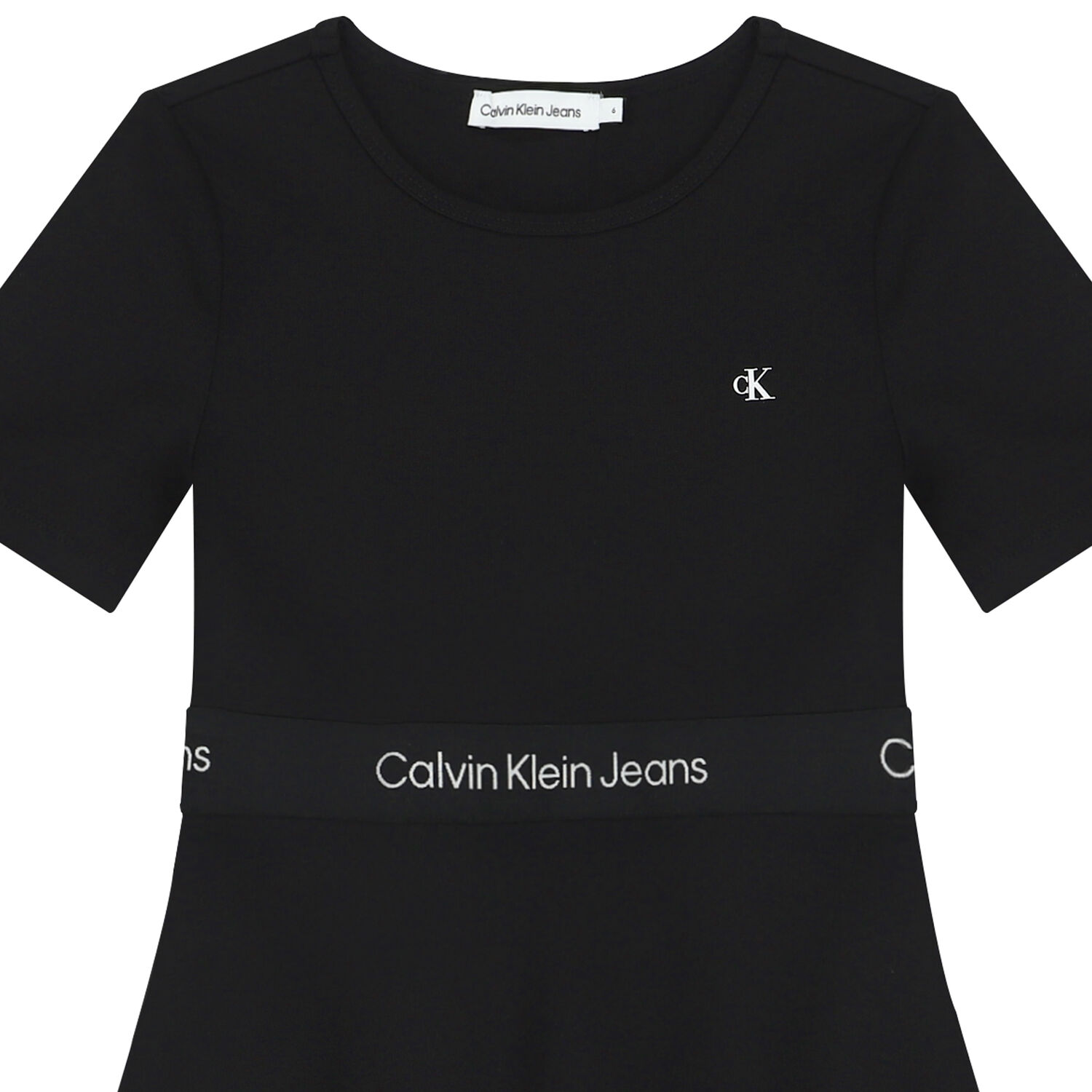 Girls Black Logo Dress, 1, hi-res