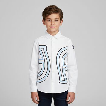 Boys White Logo Shirt, 1 Boys White Logo Shirt