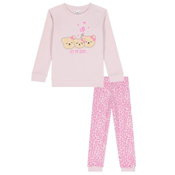 Girls Pink Teddy Bear Tracksuit
