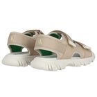Boys Beige Logo Sandals, 1, hi-res