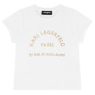 Girls White & Gold Logo T-Shirt, 1, hi-res