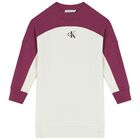 فستان بنات باللون الأرجوانى والعاجى, 1, hi-res