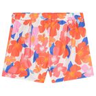 Girls Pink & Orange Floral Shorts, 1, hi-res
