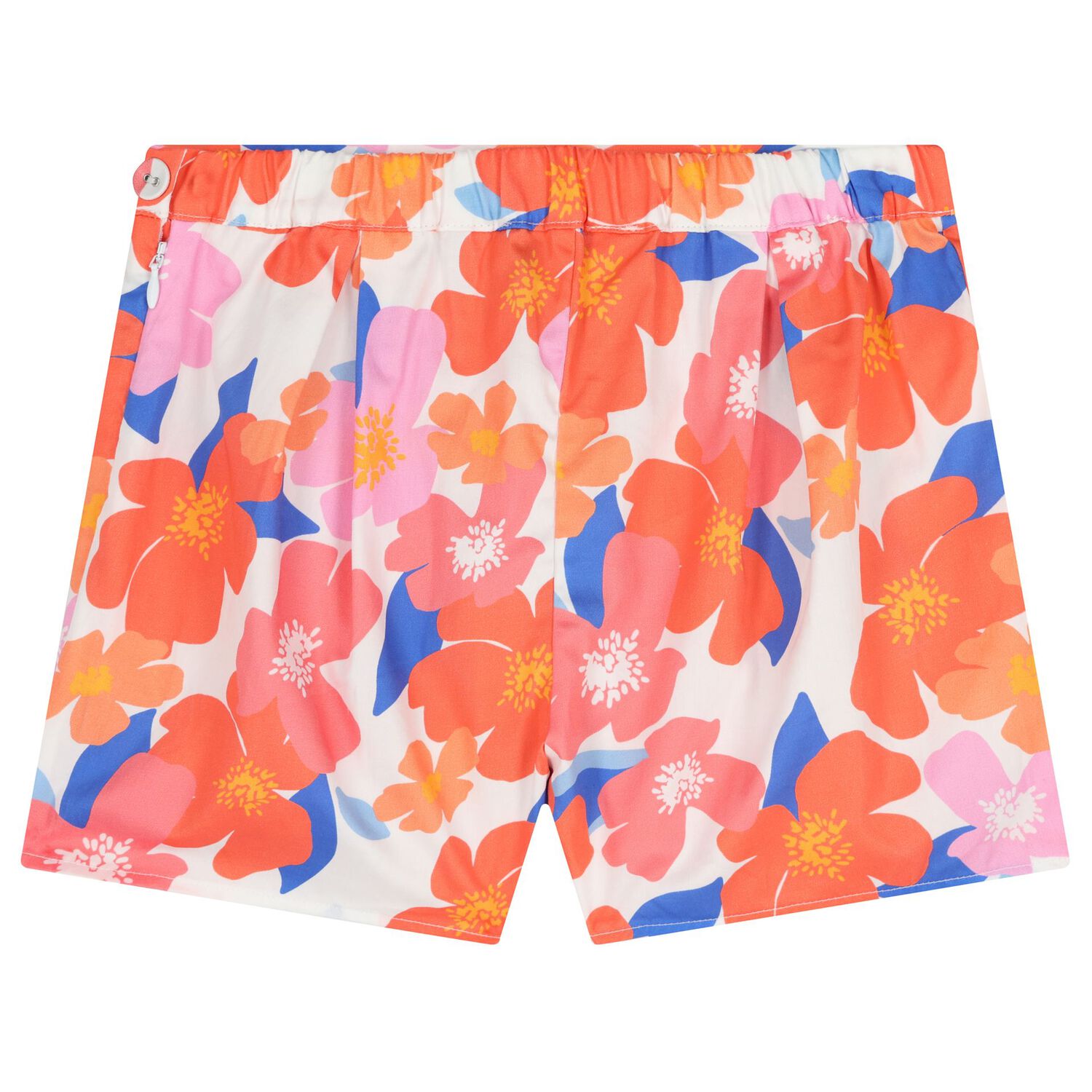 Girls Pink & Orange Floral Shorts, 1, hi-res
