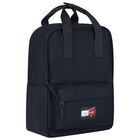 Boys Navy Blue Logo Backpack, 1, hi-res