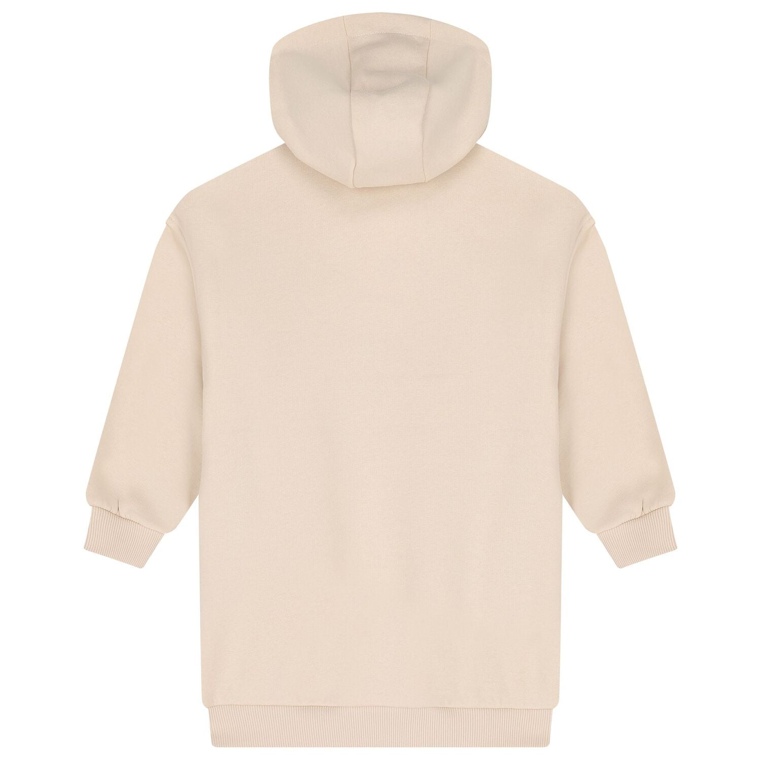 Girls Beige Embellished Cherry Hooded Sweatshirt Dress, 1, hi-res