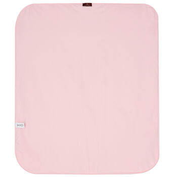 Baby Girls Pink & Ivory Pima Cotton Logo Blanket