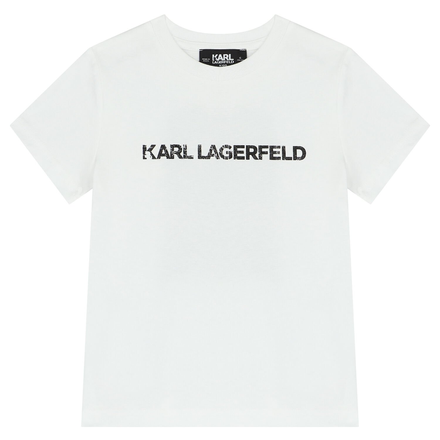 تيشيرت أولاد بالشعار باللون الابيض, 1, hi-res