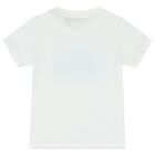 Younger Boys White Logo T-Shirt, 1, hi-res