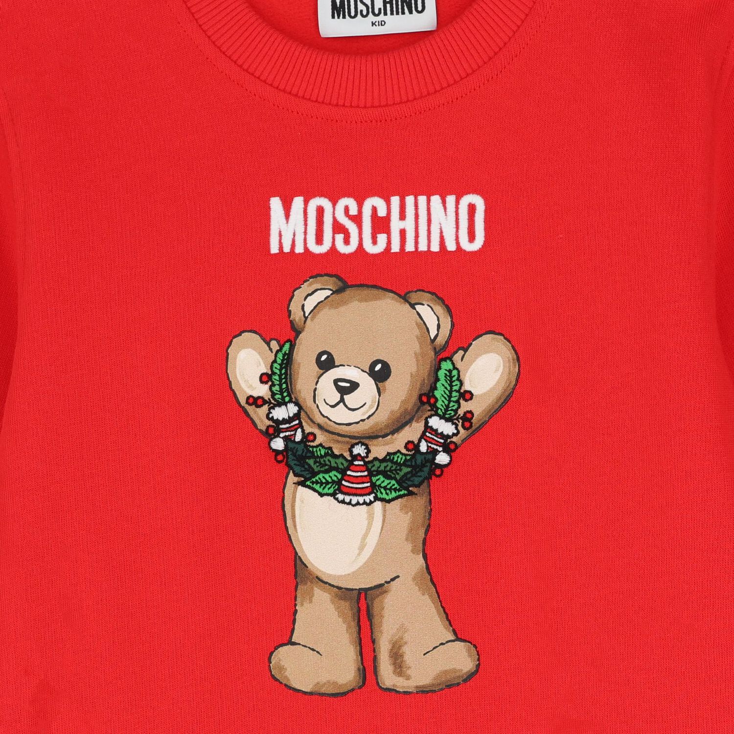Red Christmas Teddy Bear Logo Sweatshirt, 1, hi-res image number null