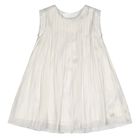 Younger Girls Beige Pleated Dress, 1, hi-res