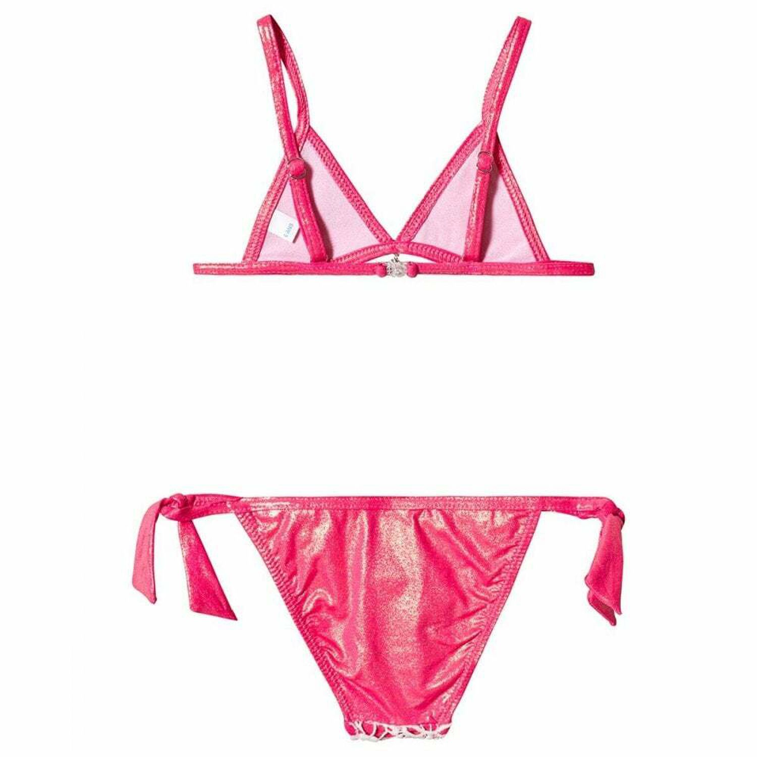 طقم بيكيني وردي لامع للبنات , 1, hi-res image number null