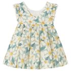 Younger Girls Green Floral Dress, 2, hi-res